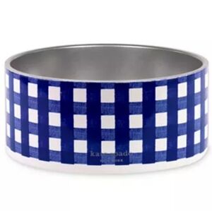 Kate ♠️ Spade Blue Gingham Check Dog Bowl Large
